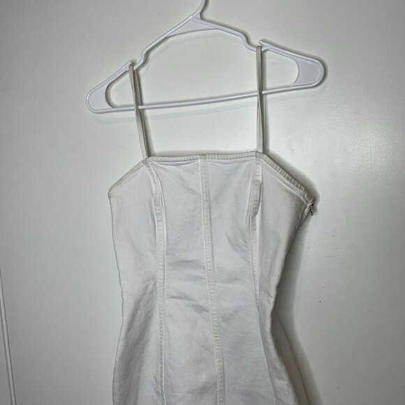 ZAra White Deim Mini Dress Wome size S SMall - Picture 3 of 8